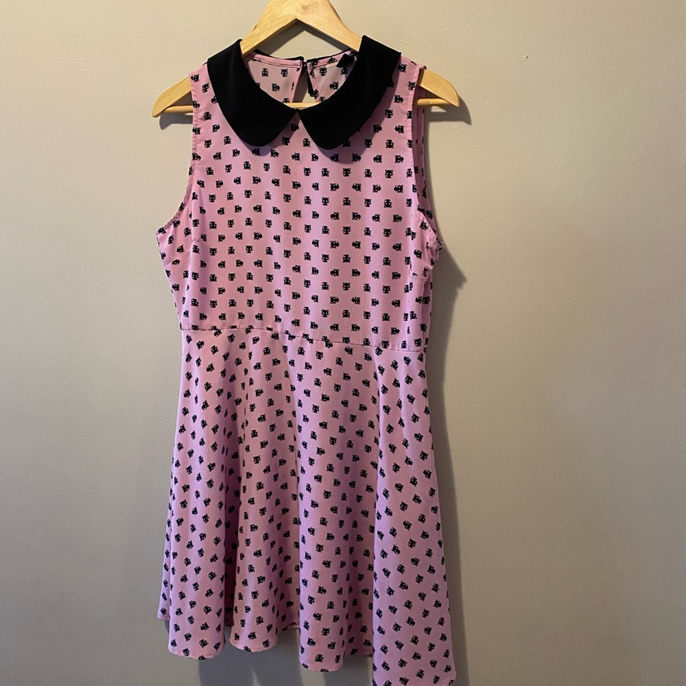 Pink and black cat dress